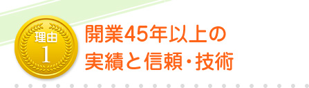 開業45年以上の実績と信頼