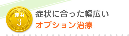 症状に合った幅広いオプション施術